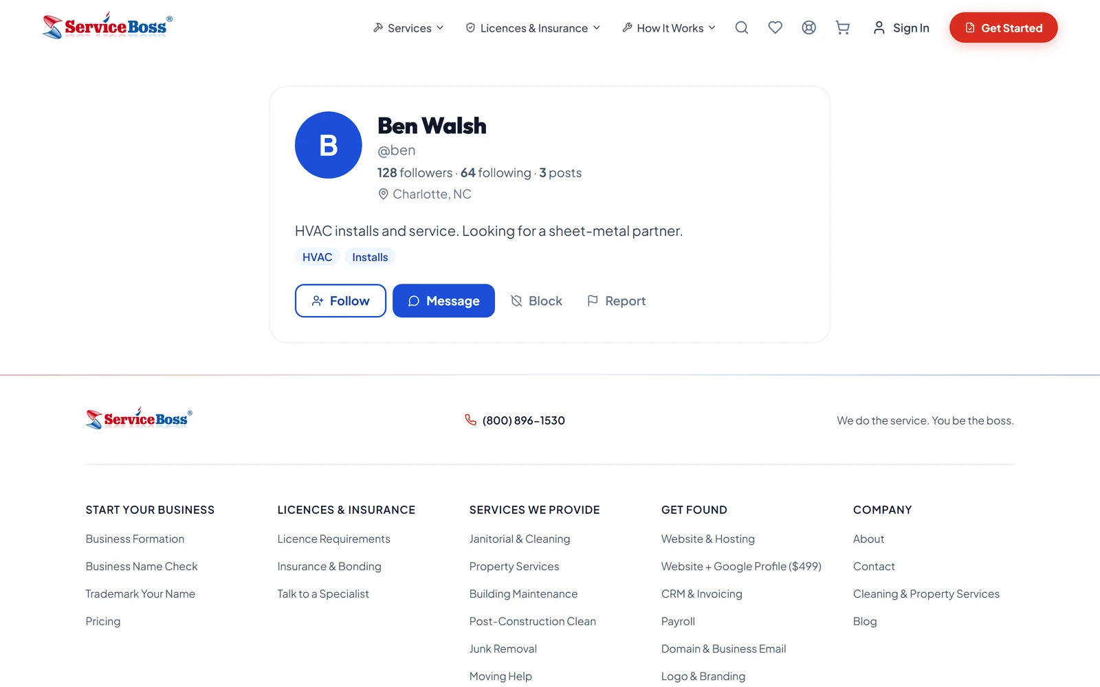 A member profile (sample)