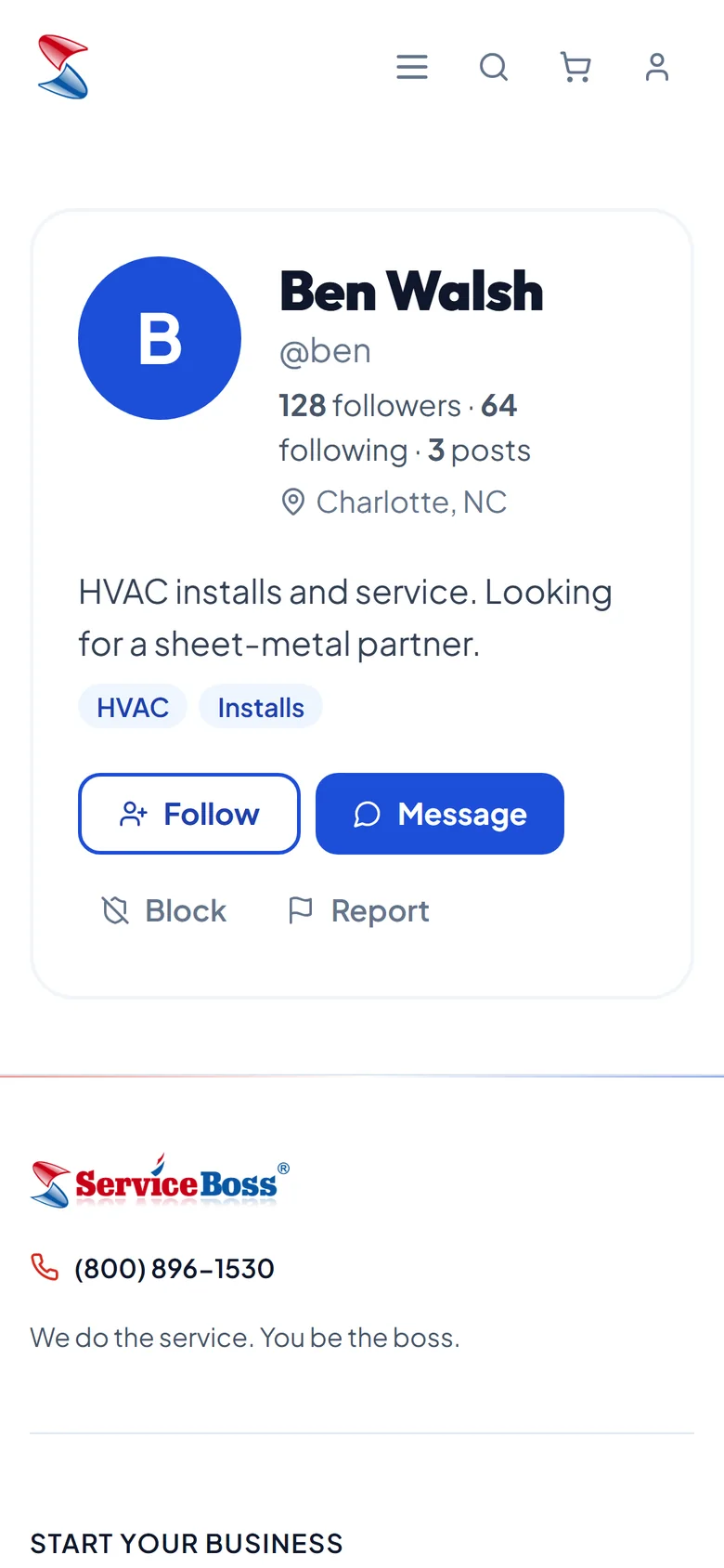 A member profile (sample)